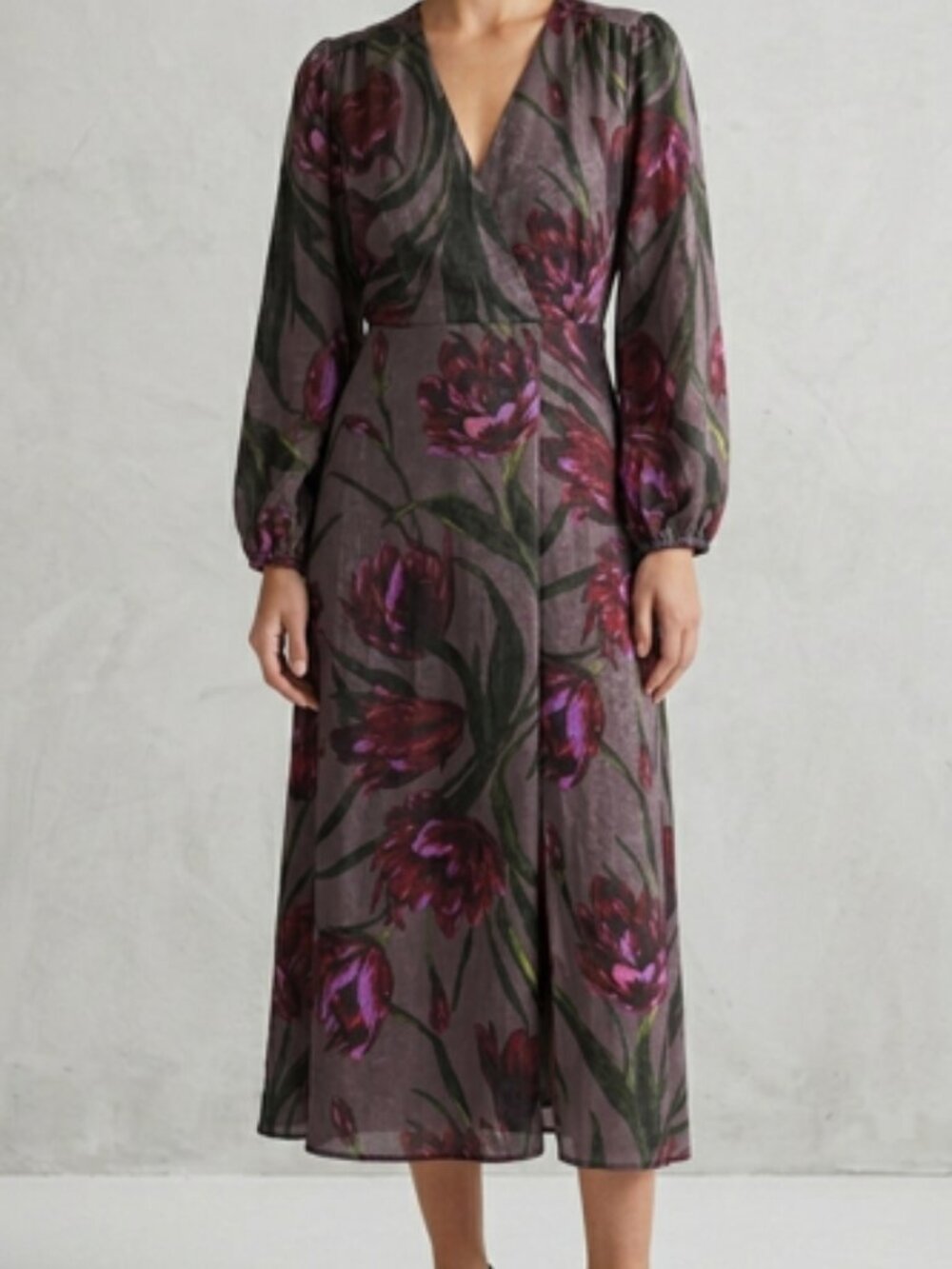 Redtag Woman Floral Maxi/Midi Dress Purple Pink Botanical Size UK 10/US 6 Boho